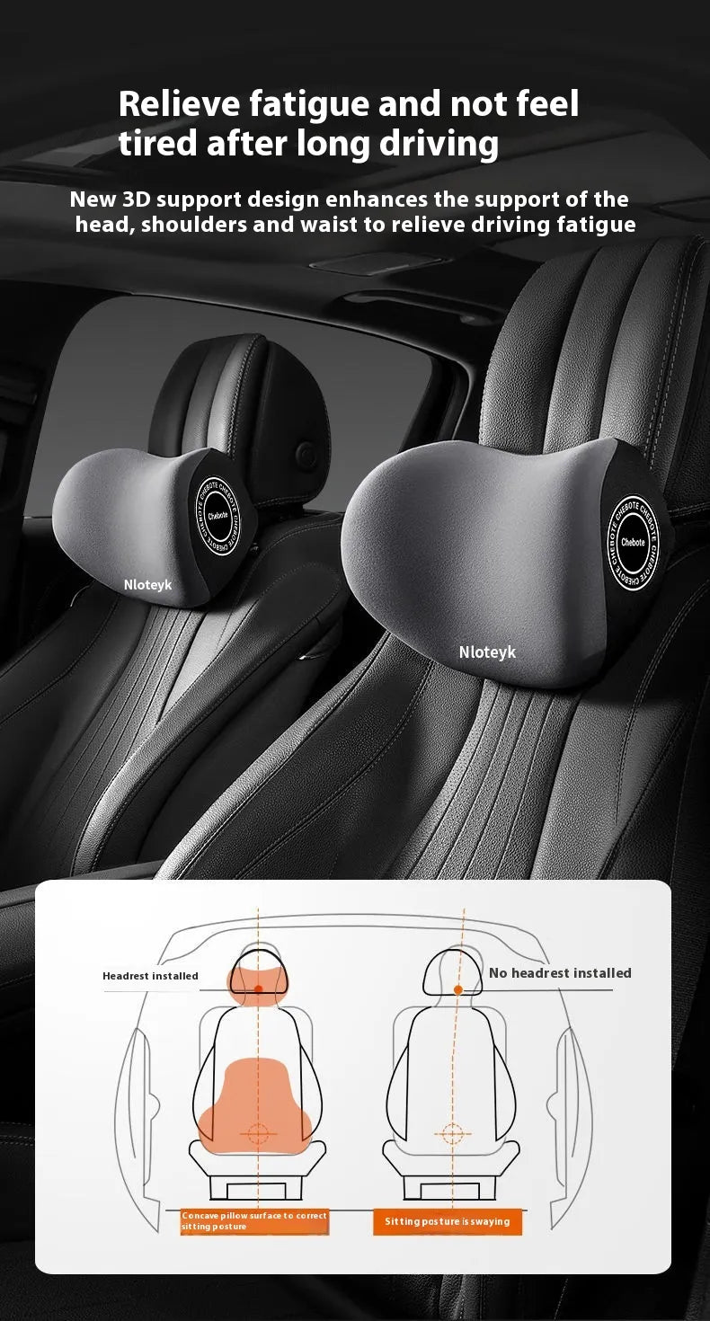 Universal Memory Foam Car Seat Cushion & Headrest Pillow
