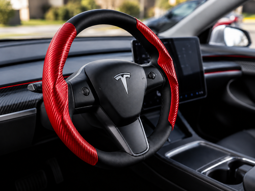 Tesla Model 3/Y Carbon Fiber Steering Wheel Cover