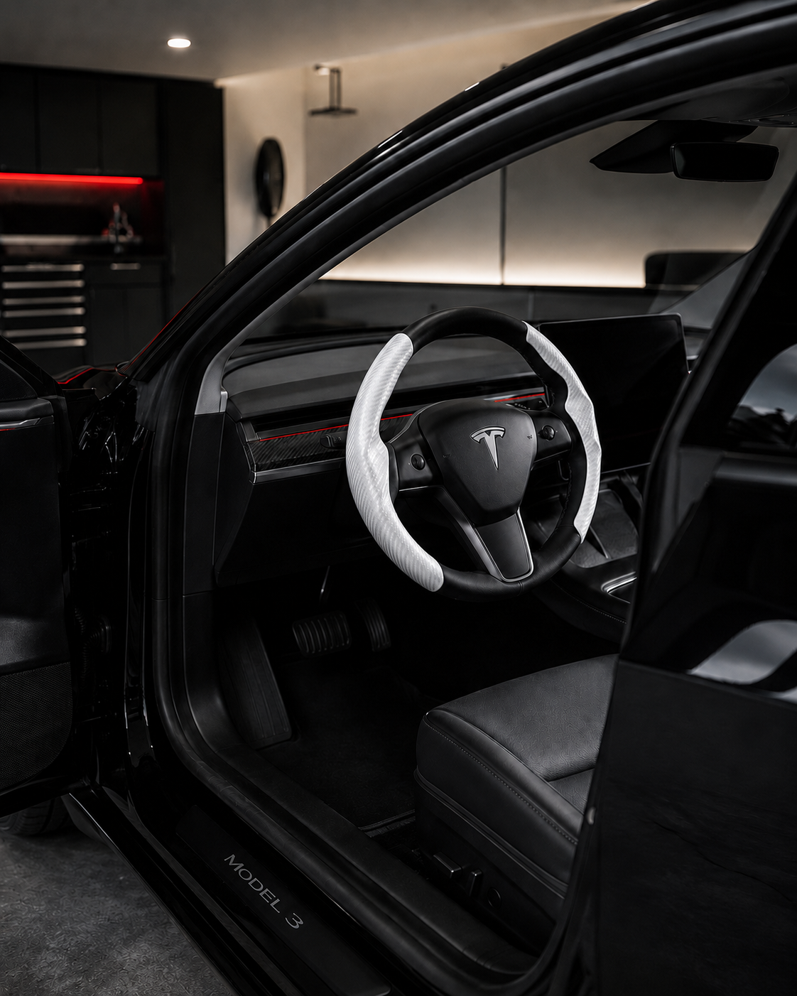 Tesla Model 3/Y Carbon Fiber Steering Wheel Cover
